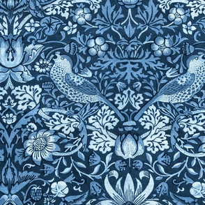 Strawberry Thief William Morris Vintage Design Beige Blue