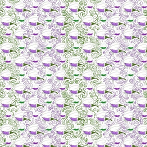 Genderqueer Pride Flag Shrimp Stripes in Green, White, and Purple