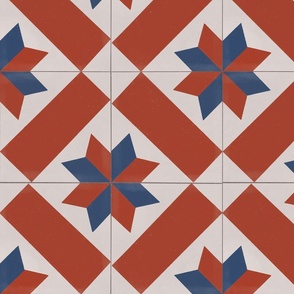 French Cafe Floor Tile Star Quilt 