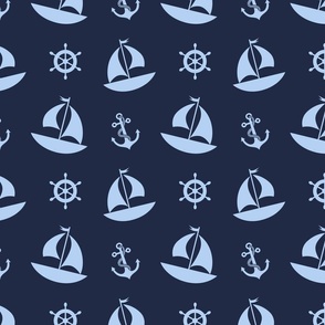 Navy Blue Nautical Sailboat Anchor 