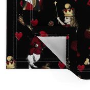 Alice in Wonderland Queen of Hearts - Red and Gold on a black background