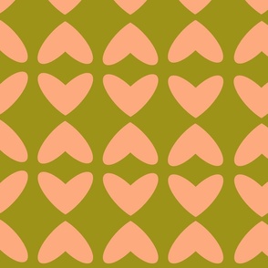 Valentine Hearts in  Green