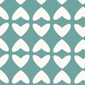 Valentine Hearts in Teal