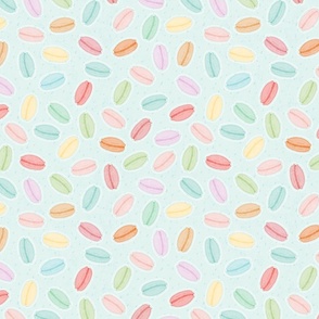 Pastel Macarons Ditsy on Mint - Large