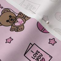 Valentines Day Gifts - Teddy Bear, Card, Chocolates, Balloon - Pink, Girls