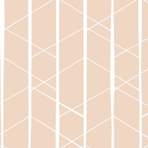 Art deco diamond geo blush pink neutral and white Jumbo Scale by Jac Slade