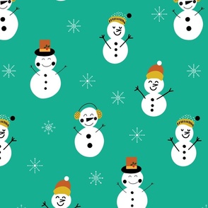 snowman in TEAL