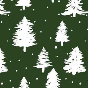 trees in dark Green