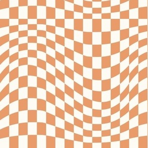 small apricot wavy checkerboard