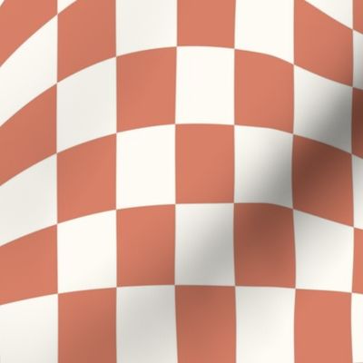 dirty apricot wavy checkerboard