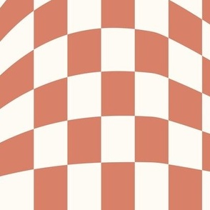 dirty apricot wavy checkerboard