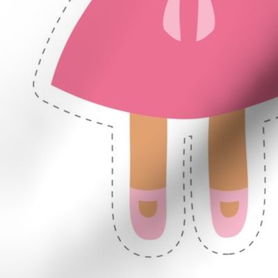 Cut and Sew Pink Dress Doll Medium Skin