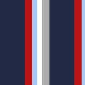 Nautical Stripes Blue Red White