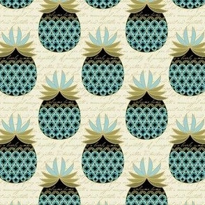 Ditsy Pineapple Welcome Home Blue