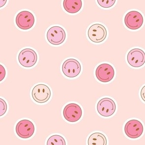 Small Pink Smiley Faces Stickers Valentines Day