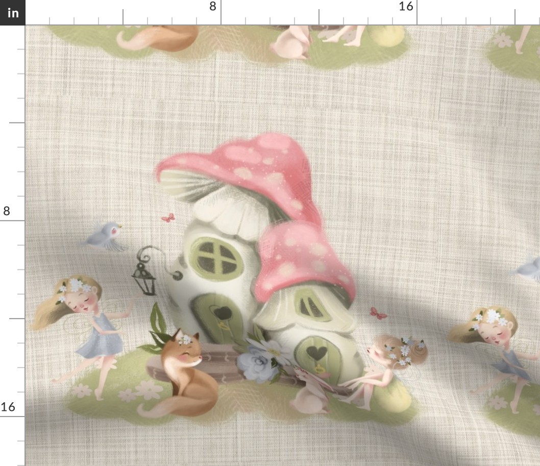 Fairies at Home pillow top