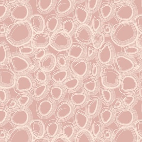 Abstract Circles on Dusty Rose