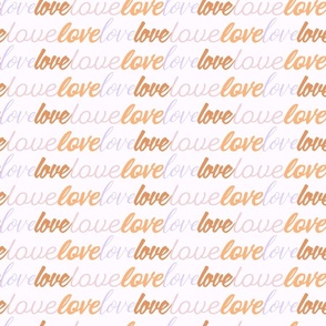 Love notes apricot orange puprle on white by Jac Slade