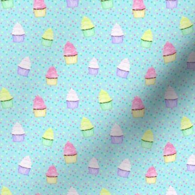 Mini Cupcake Confetti Fabric, Birthday Fun