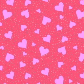 Valentines hearts confetti Red pink by Jac Slade