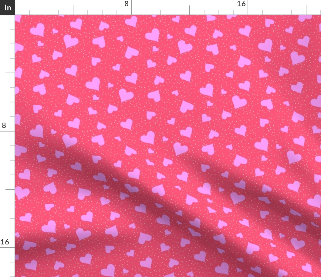 Valentines hearts confetti Red pink by Jac Slade