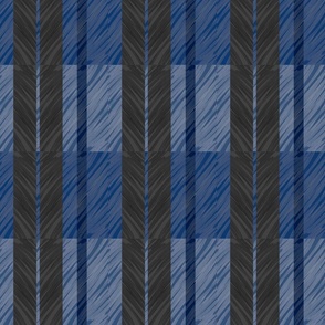 Sago Palm Tweed Royal Blue and Black