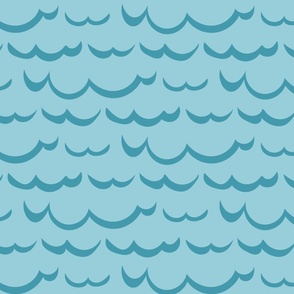 Kissy Fishy Waves -  Light Blue