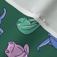 Cute yoga frog pattern (large scale)