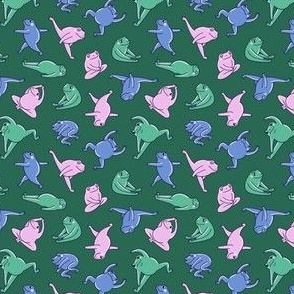 Cute yoga frog pattern (small scale)