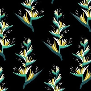 Heliconia Flower S - Black and Green