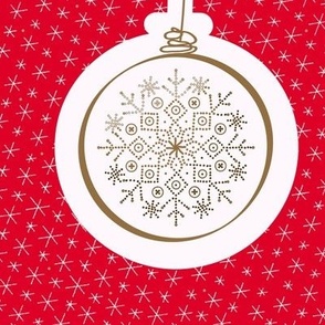 Large || Red & Gold || Snowflake Ornament 