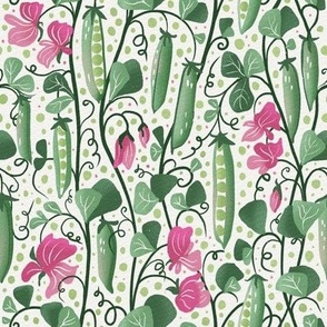 MEDIUM SCALE sweet peas | green, fresh, healthy | kitchen sewing projects