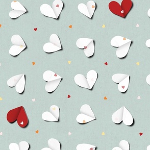 Valentine paper hearts