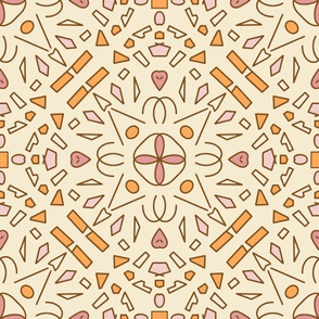 Frieda-1920s-Art-Deco-Geometric---XL-wallpaper---soft-pink-orange-brown-beige---JUMBO