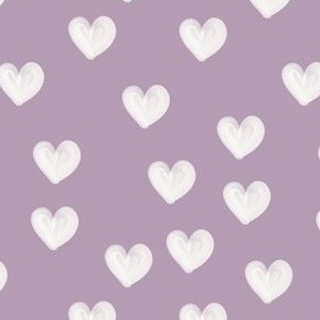 Purple and white hearts