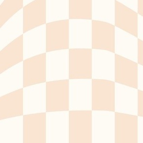 creme orange wavy checkerboard