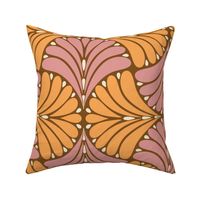 1920s-Abstract-Leaves---XL-wallpaper---brown-soft-orange-pink---JUMBO