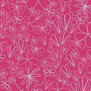 Line Floral - Hot Pink
