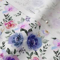 Small / Starburst Indigo and Lilac Floral - Valentine's Day