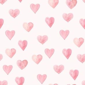 Valentine Hearts on Soft Blush