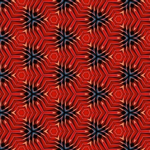 Abstract Red and Blue Triangle Bold Kaleidoscope