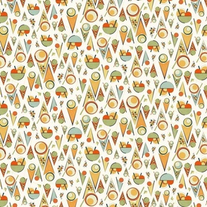 ice cream for kandinsky - small scale delicious ditsy - vintage ice cream fabric and wallpaper