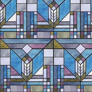 (L) Tulip Stained Glass // Blue, Green, and Purple
