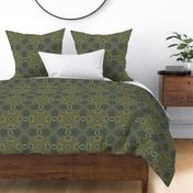 William Morris Tribute Vintage Damask Teal And Green