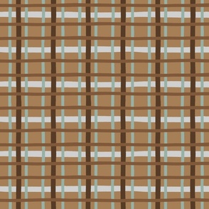 Hand-Drawn Plaid in browns - Large Scale