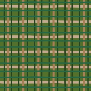 Hand-Drawn Plaid in greens - Large Scale