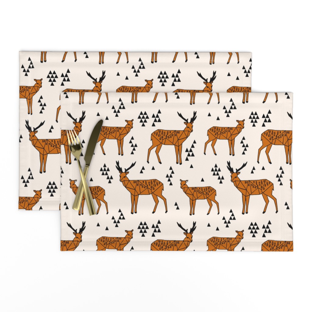 Geometric Deer // rust orange and cream