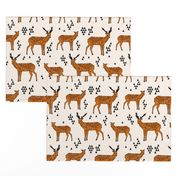 Geometric Deer // rust orange and cream