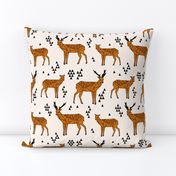 Geometric Deer // rust orange and cream