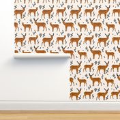 Geometric Deer // rust orange and cream